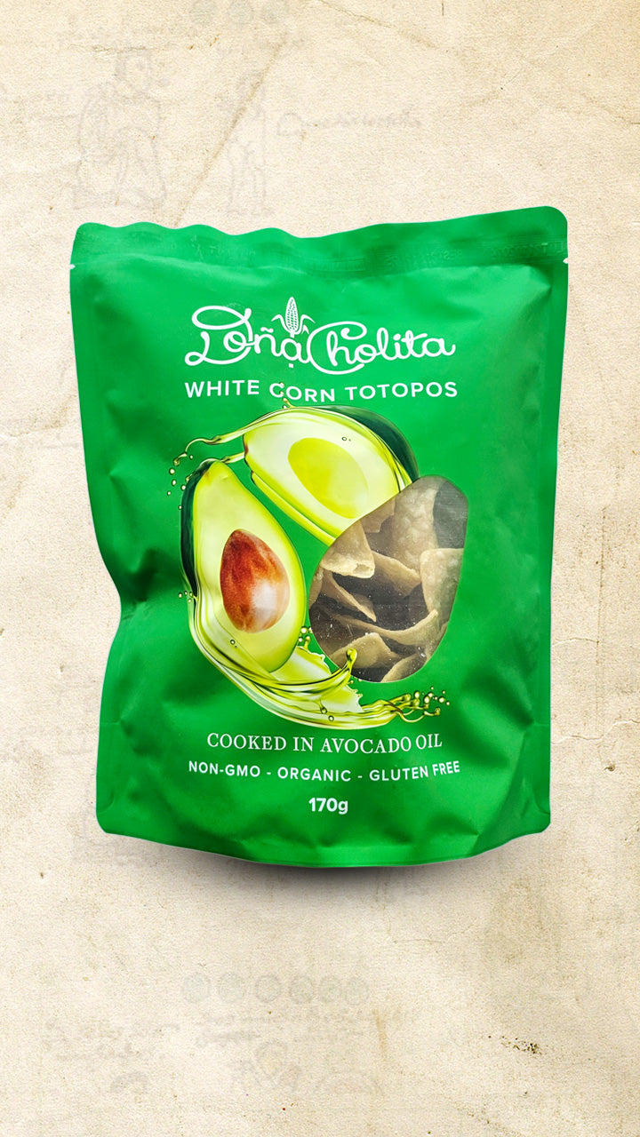 Dona Cholita - White Corn Chips Totopos cooked in Avocado Oil - El Cielo